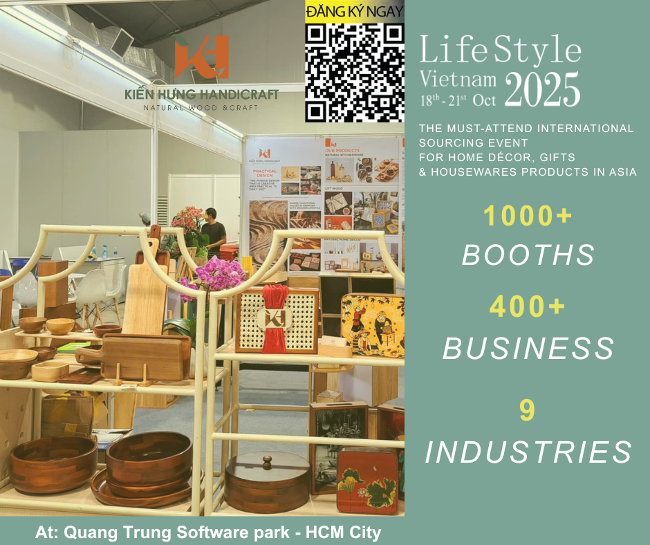 Lifestyle Vietnam 2025, Kien Hung Handicraft at Lifestyle Vietnam 2025, Kien Hung Handicraft booth at Lifestyle Vietnam, Vietnam Handicrafts Fair 2025, Ho Chi Minh City International Décor and Gifts Fair, Vietnamese handicraft products, Vietnamese handmade décor, Vietnamese export gifts, bamboo rattan ceramic lacquer products, Vietnamese interior décor products, Vietnamese handicraft supply, handmade home décor Vietnam, Vietnamese handicrafts for export, find Vietnamese handmade suppliers, B2B handicrafts fair Vietnam, Vietnam handicrafts trade fair 2025, check-in gifts Lifestyle Vietnam 2025, Kien Hung Handicraft booth promotions, Vietnamese handicrafts suppliers, Vietnam craft fair 2025